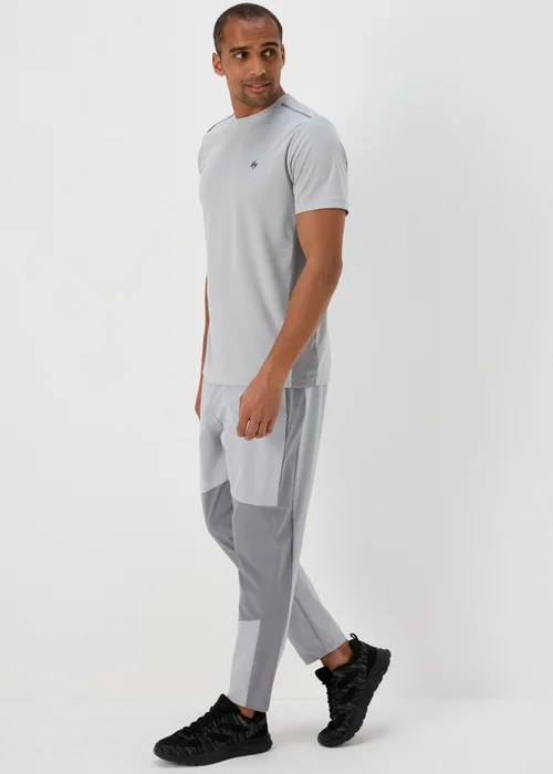 Souluxe Light Grey Slim Fit Panel Joggers - Extra small Image 1