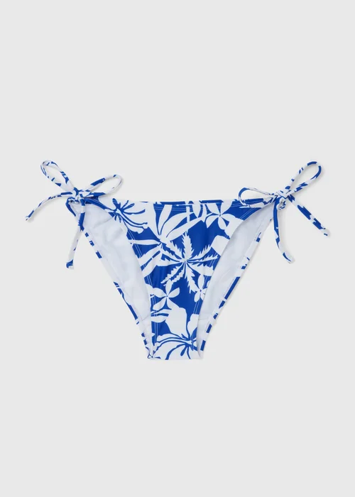 Blue Floral Bikini Tie Briefs - 6 Image 4