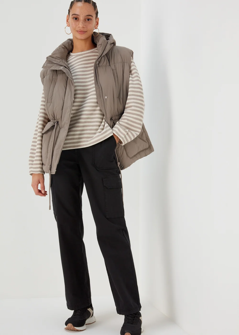 Papaya Petite Beige Padded Utility Gilet - 6 Image 4