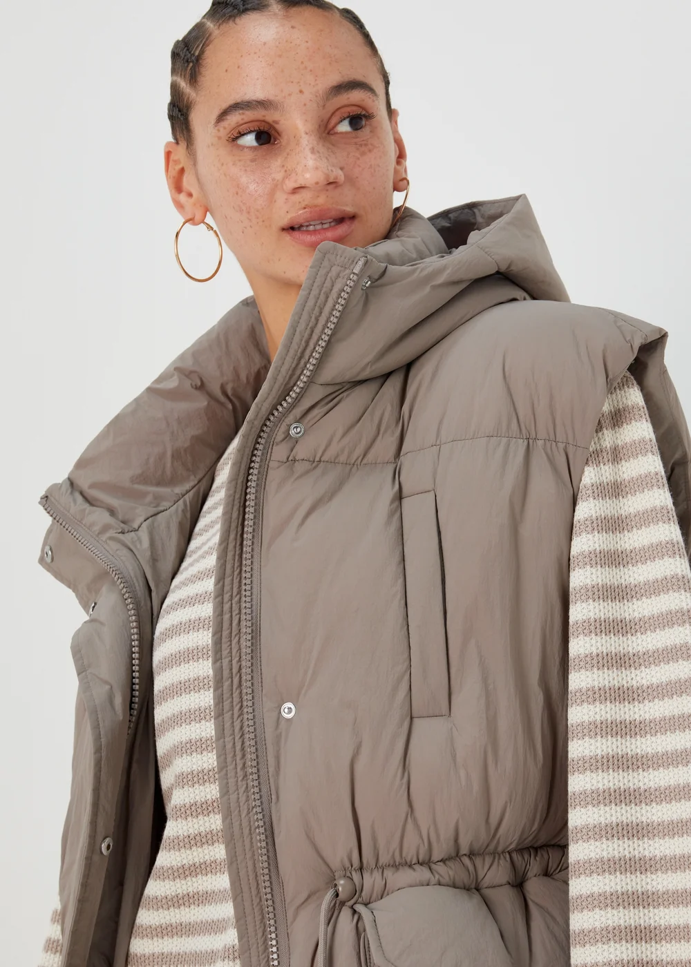 Papaya Petite Beige Padded Utility Gilet - 6 Image 3