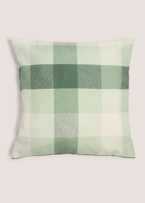 Green Scatter Check Retreat Cushion (43cm x 43cm) Image 1