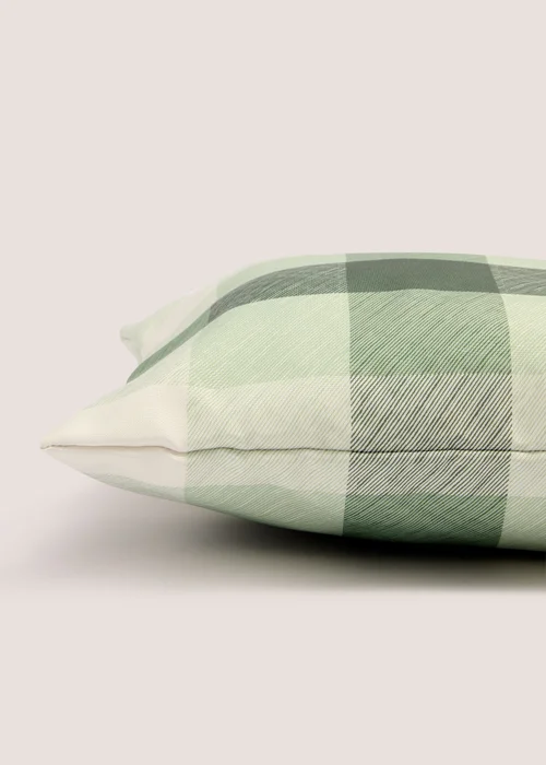 Green Scatter Check Retreat Cushion (43cm x 43cm) Image 2