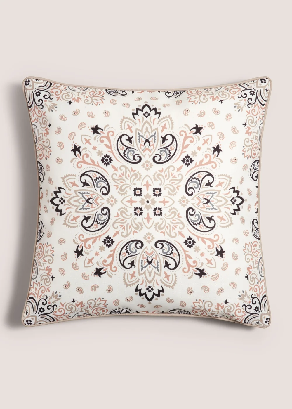Black & White Outdoor Reversible Casa Tile Cushion (43cm x 43cm) Image 1