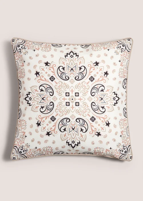 Black & White Outdoor Reversible Casa Tile Cushion (43cm x 43cm) Image 1