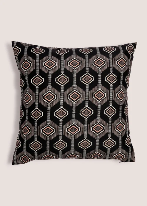 Gold & Black Casa Geometric Outdoor Cushion (43cm x 43cm) Image 1