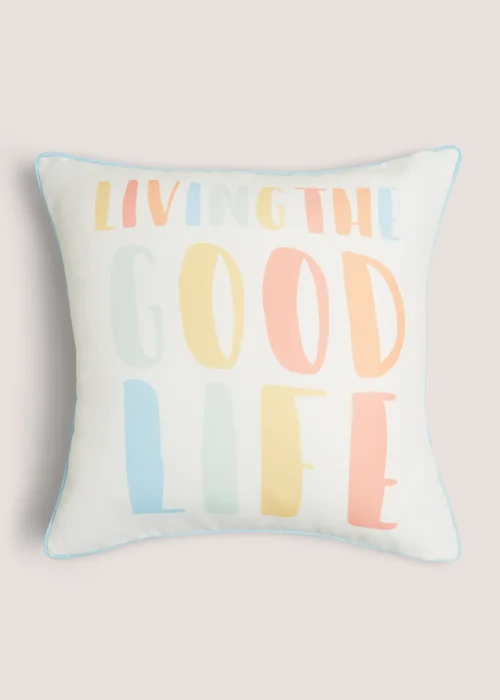 Outdoor Multicolour Sorbet Text Reverse Cushion (43cm x 43cm) Image 1