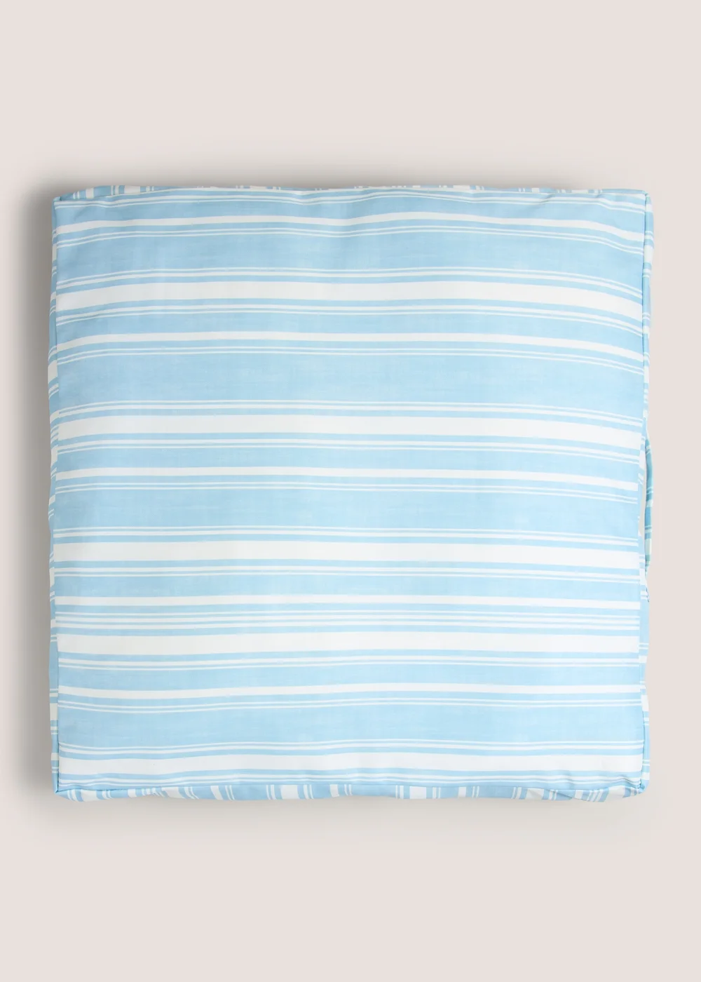 Outdoor Blue Stripe Floor Cushion (59cm x 59cm x 10cm) Image 1