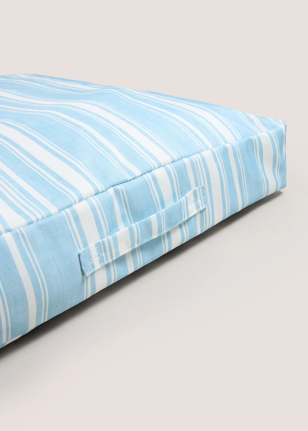 Outdoor Blue Stripe Floor Cushion (59cm x 59cm x 10cm) Image 2