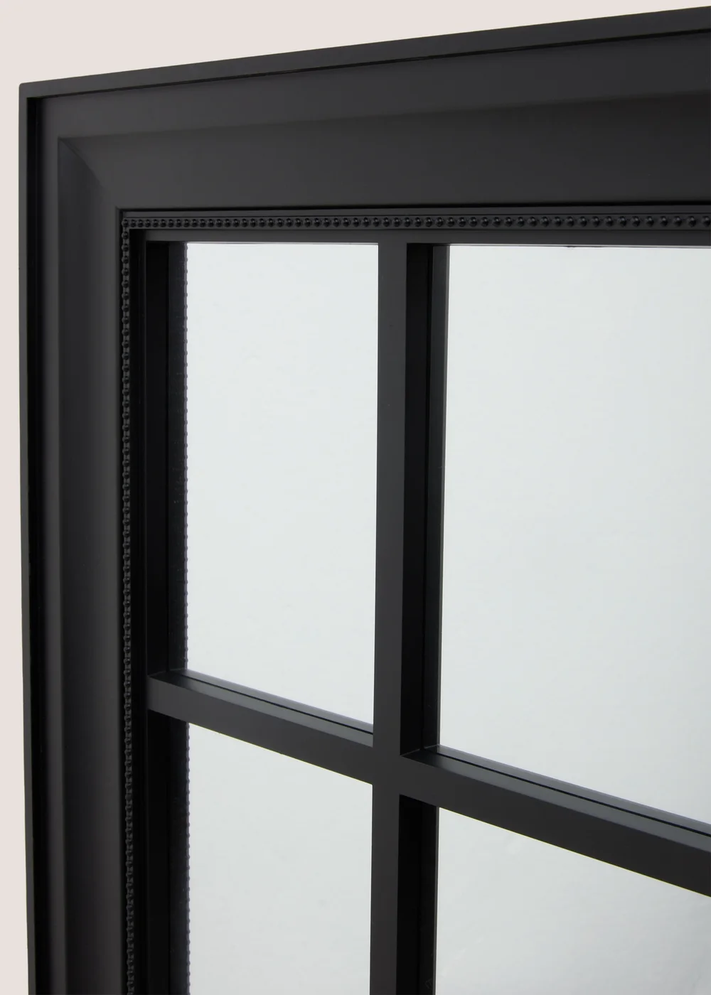 Black Plastic Grid Mirror (74cm x 59cm x 3.25cm) Image 2