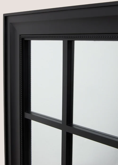 Black Plastic Grid Mirror (74cm x 59cm x 3.25cm) Image 2