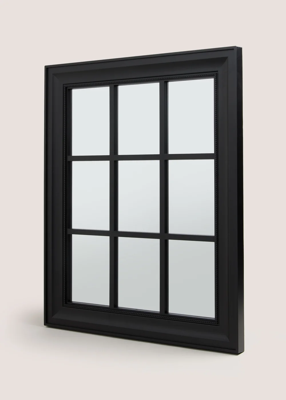 Black Plastic Grid Mirror (74cm x 59cm x 3.25cm) Image 1