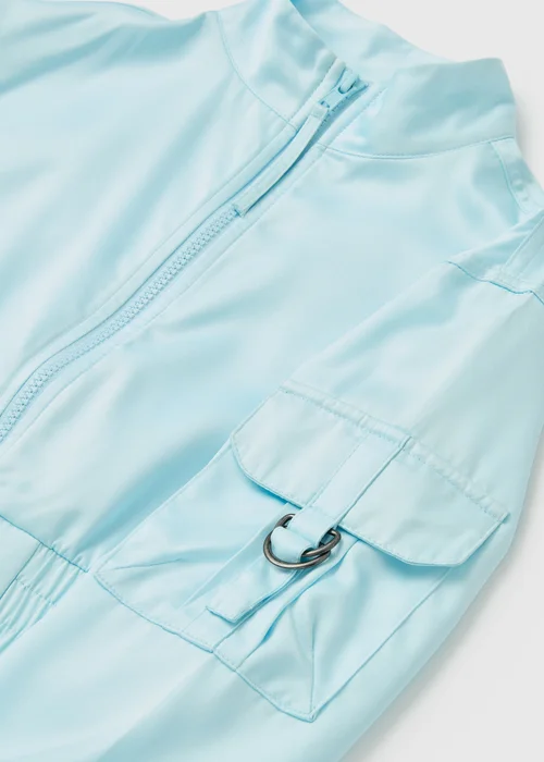 Girls Blue Satin Bomber Jacket (7-15yrs) - Age 7 Years Image 2