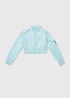 Girls Blue Satin Bomber Jacket (7-15yrs) - Age 7 Years Image 1