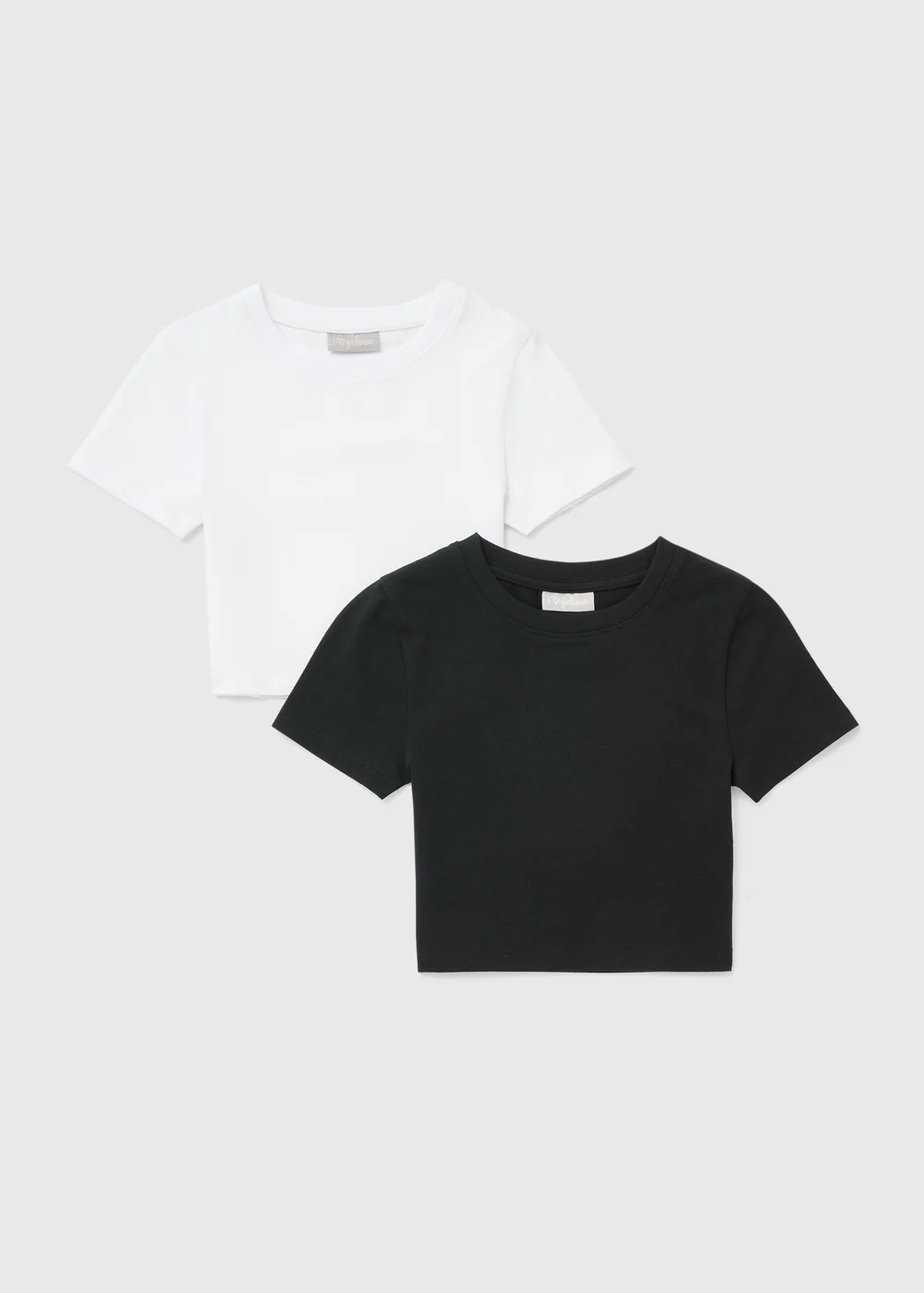 Girls 2 Pack Black & White Mono T-Shirt (7-15yrs) - 14 Yrs Image 1