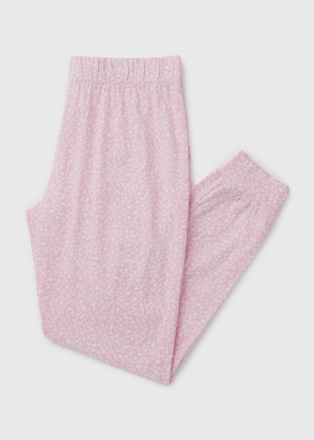 Pink Floral Print Pyjama Bottoms - Small Image 4