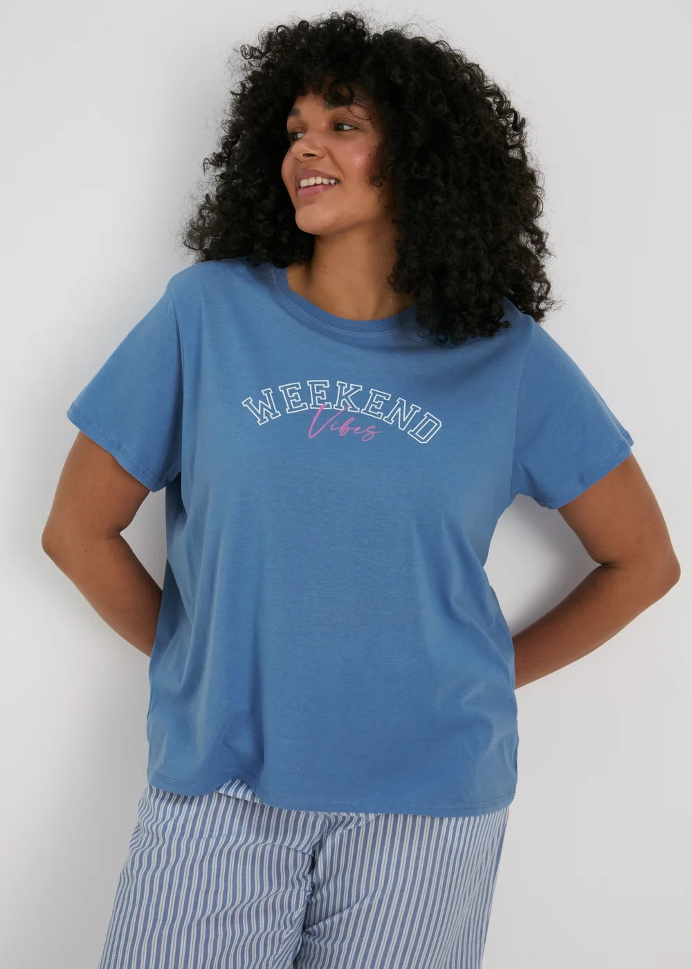 Blue Weekend Vibes Pyjama T-Shirt - Small Image 1