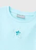 Girls Blue Ribbed Star Cut Out T-Shirt (7-15yrs) - Age 7 Years Image 2