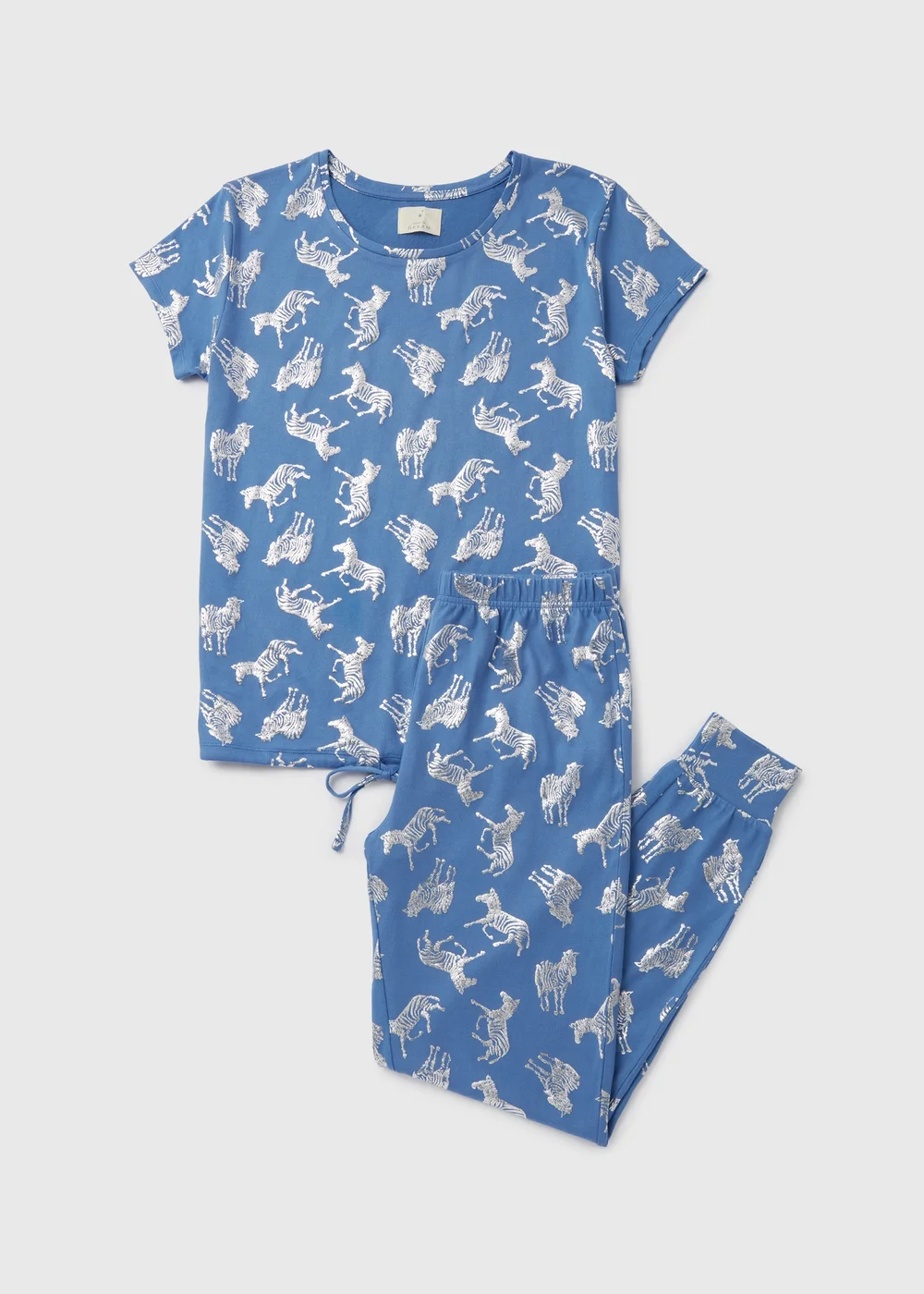 Blue Foil Animal Print Pyjama Set - Extra small Image 4