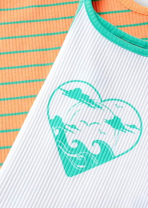 Girls 2 Pack Aqua Double Strap Vest (7-13yrs) - Age 7 Years Image 2