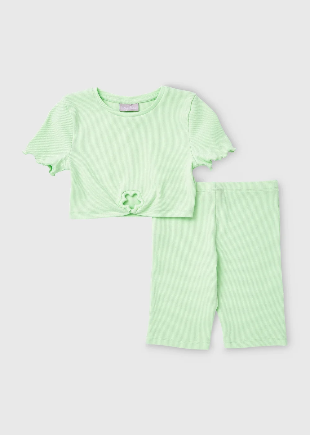 Girls Green Cycling Shorts Set (7-13yrs) - 10 Yrs Image 1