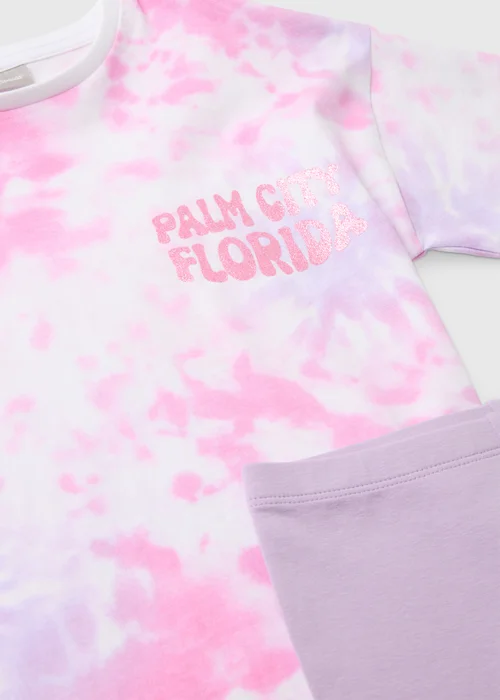 Girls Lilac Oversized T-Shirt & Cycling Shorts Set (7-13yrs) - 7 Yrs Image 2