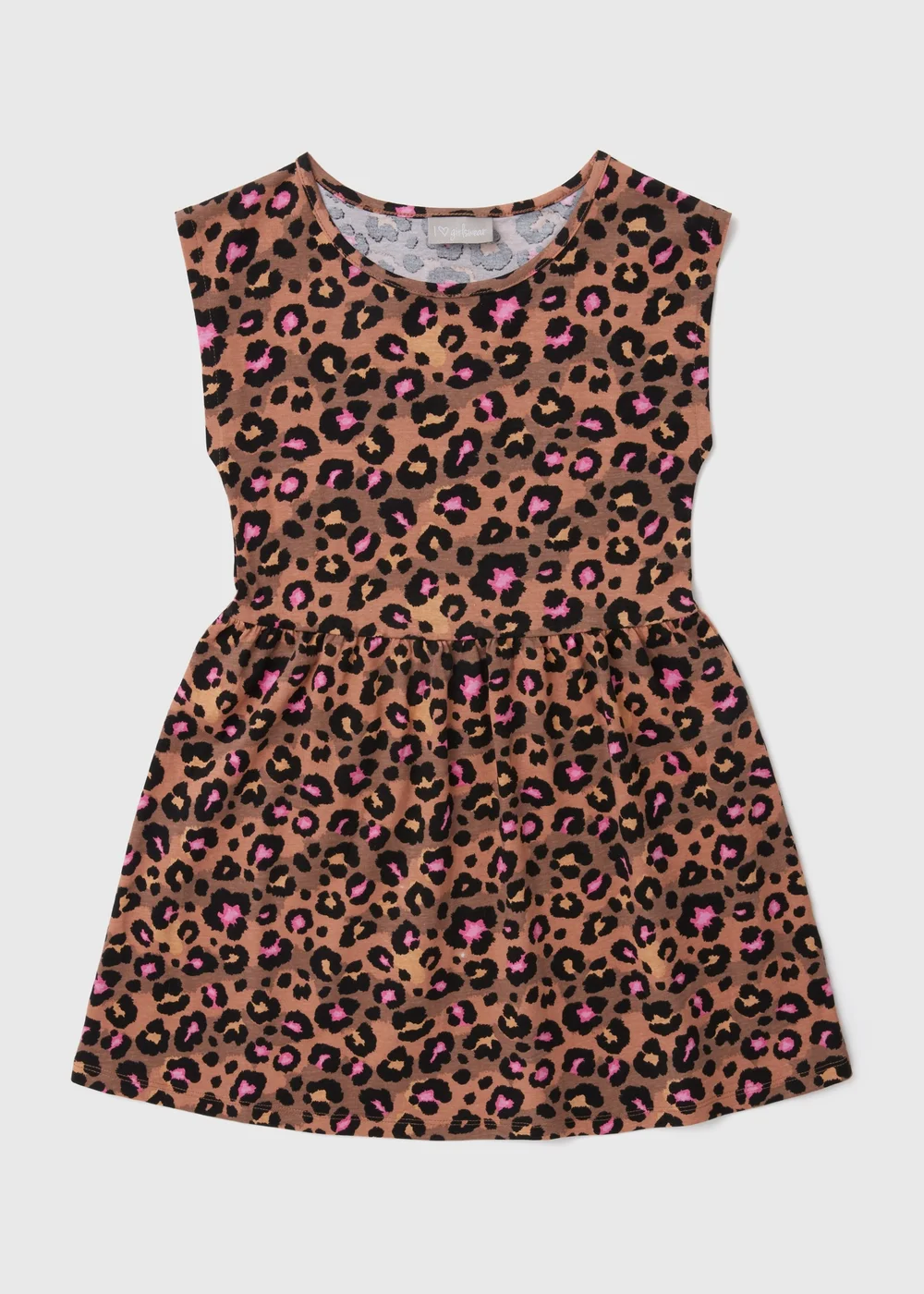 Girls Leopard Print Dress (7-13yrs) - 7 Yrs Image 1