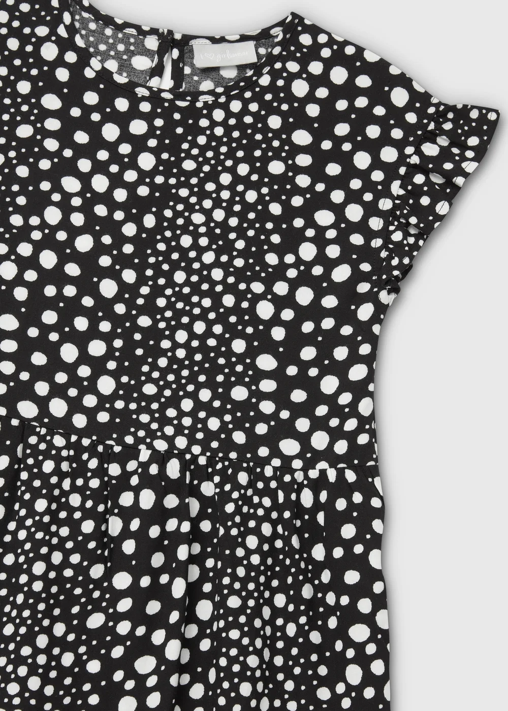 Girls Black Spot Viscose Dress (7-13yrs) - 7 Yrs Image 2