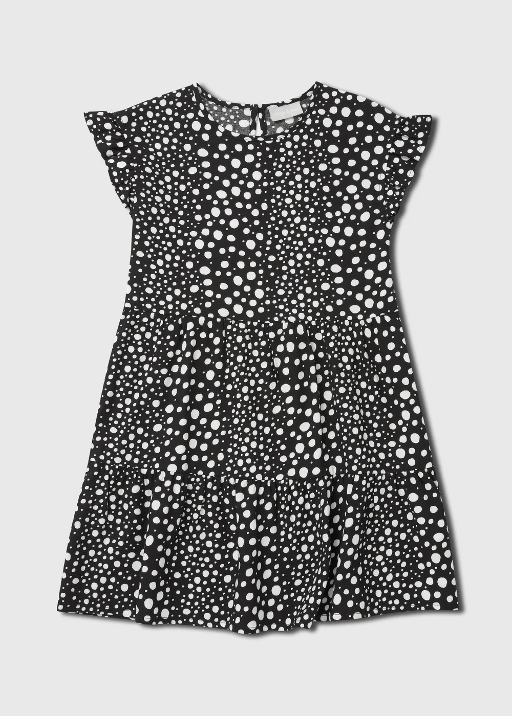 Girls Black Spot Viscose Dress (7-13yrs) - 7 Yrs Image 1