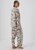Cream Animal Print Viscose Pyjama Set - Size 8 Image 2