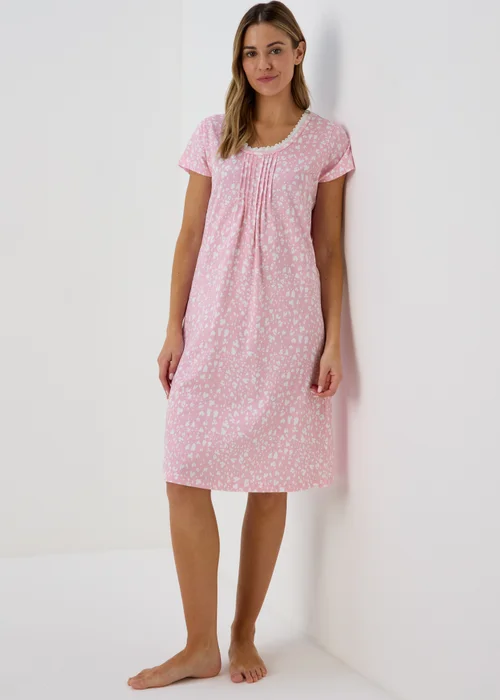 Pink Animal Print Lace Nightie - Small Image 1