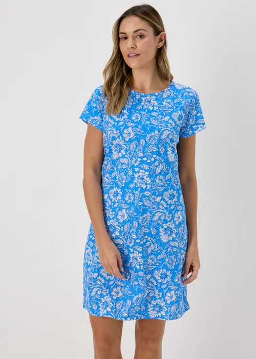 Blue Floral Print Nightie - Extra small Image 3