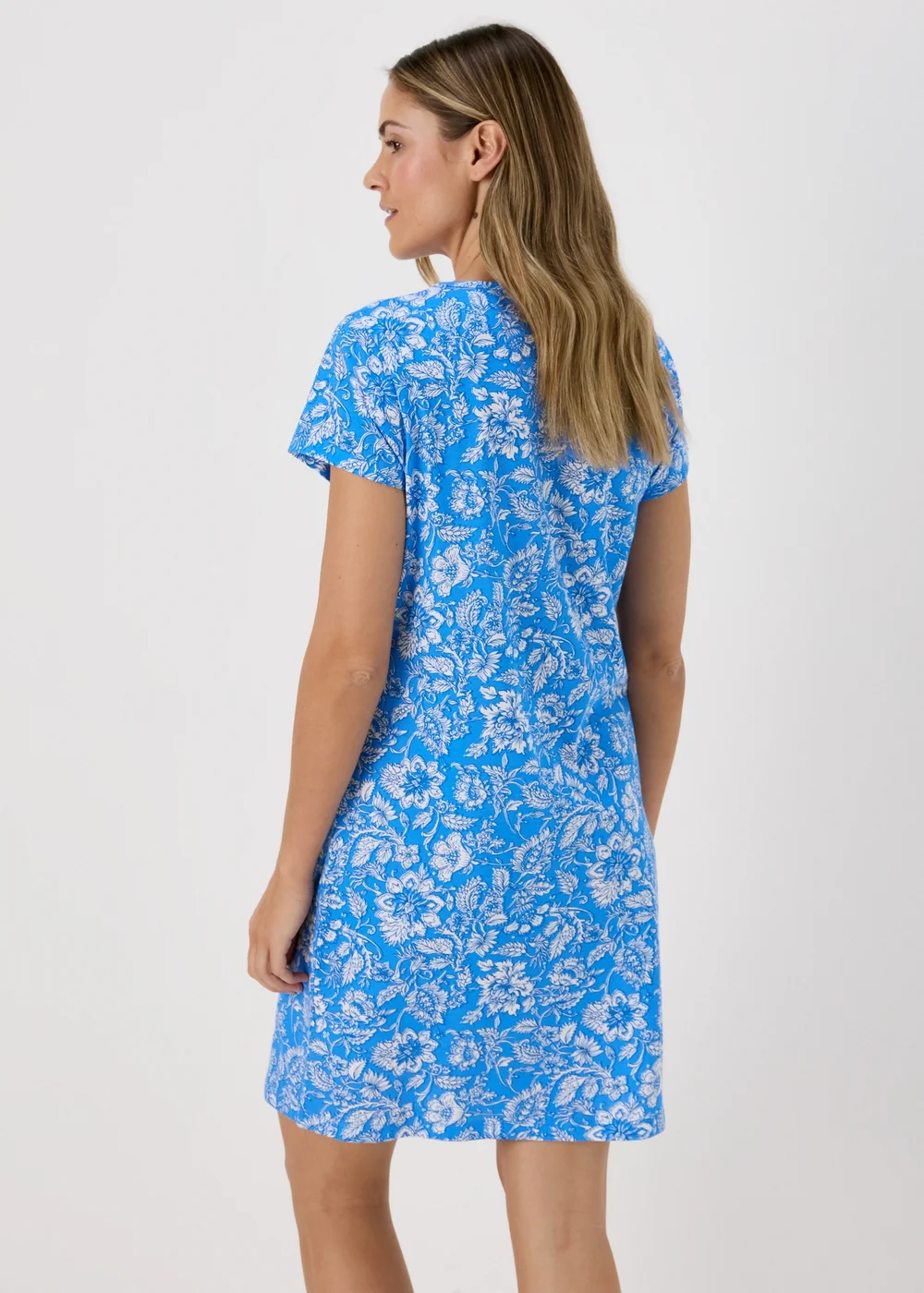 Blue Floral Print Nightie - Extra small Image 2
