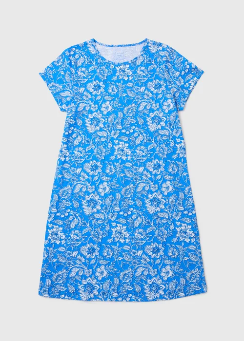 Blue Floral Print Nightie - Extra small Image 1