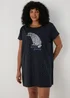 Blue Leopard Print Long T-Shirt - Small Image 1