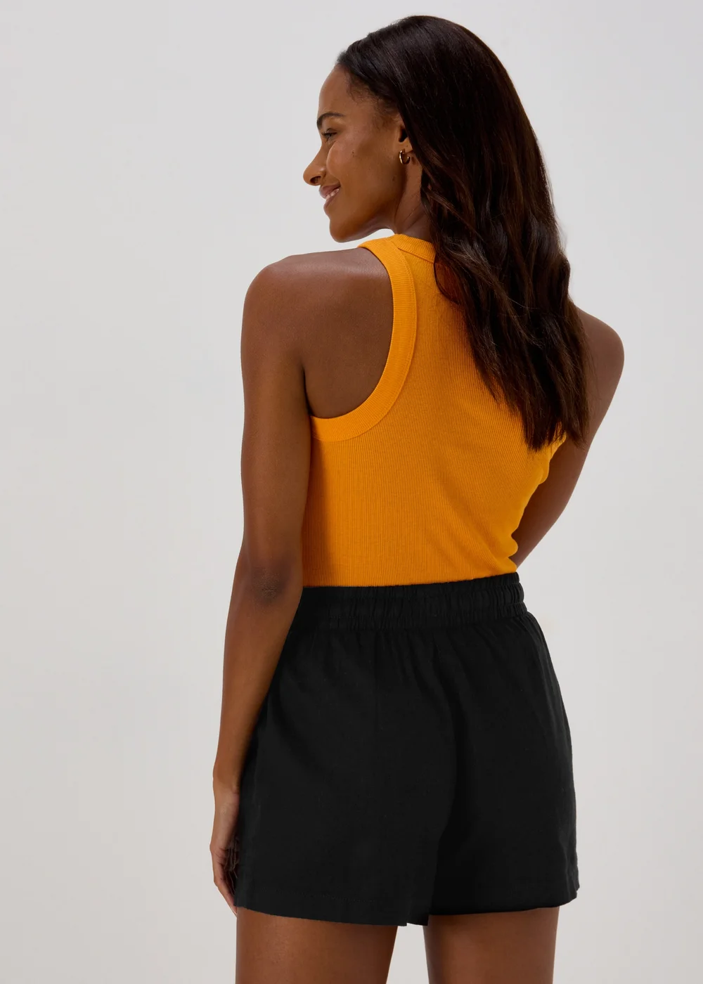 Black Linen Utility Shorts - 8 Image 2