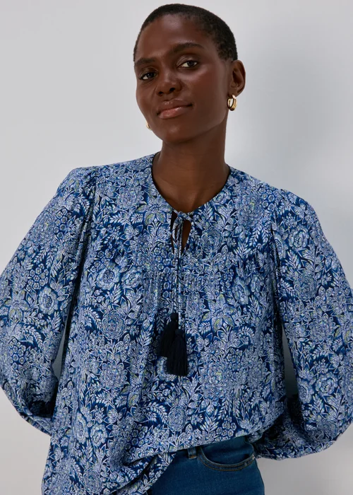 Blue Tassle Boho Blouse - 8 Image 3