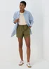 Khaki Linen Utility Shorts - 8 Image 7