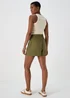 Khaki Linen Utility Shorts - 8 Image 3
