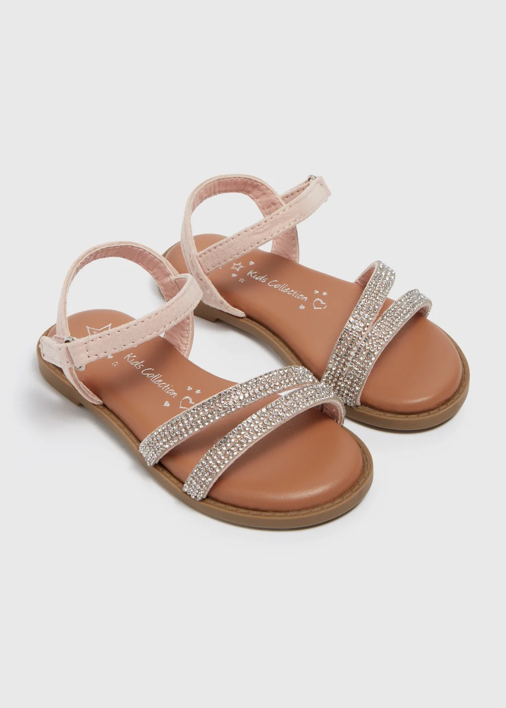 Girls Pink Diamante Sandals (Younger 4-9) - 6 Infant Image 1