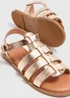 Girls Gold Gladiator Sandals (Younger 10- Older 5) - Size 10 Infants Image 2