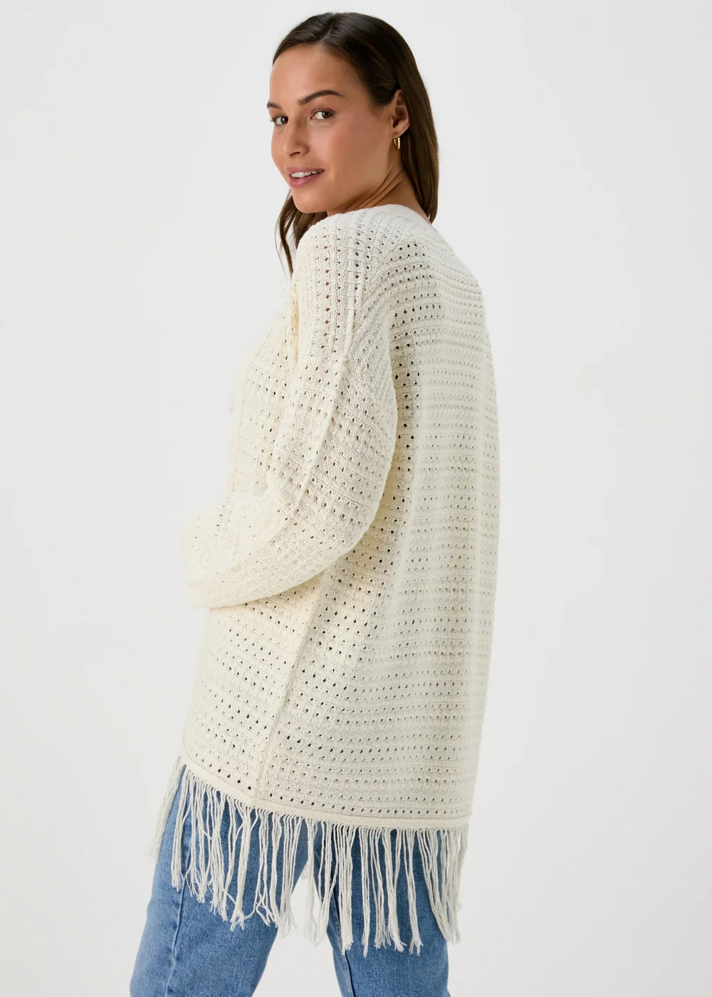 Papaya Ivory Fringe Cardigan - XS Image 2