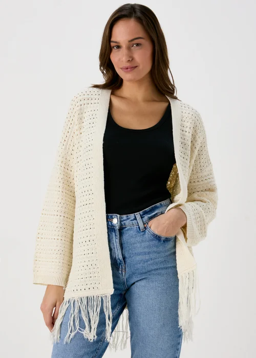 Papaya Ivory Fringe Cardigan - XS Image 1