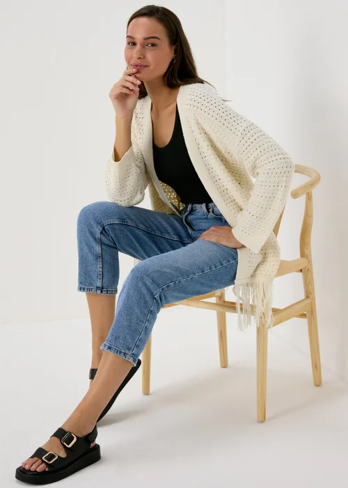 Papaya Ivory Fringe Cardigan - XS Image 4