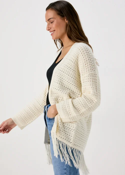 Papaya Ivory Fringe Cardigan - XS Image 3