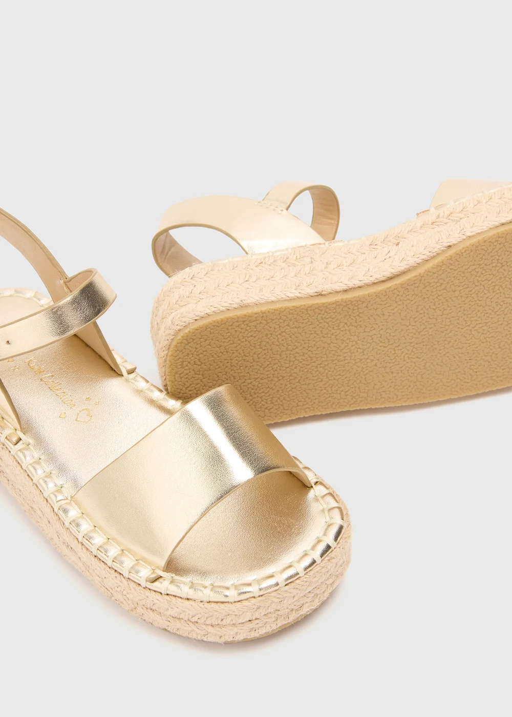 Girls Gold Flatform Espadrille Sandals (Younger 10-Older 5) - Size 1 Image 2