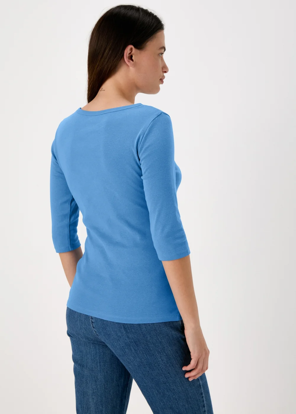 Blue 3 / 4 Sleeve Plain T-Shirt - Size 8 Image 2