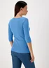 Blue 3 / 4 Sleeve Plain T-Shirt - Size 8 Image 2