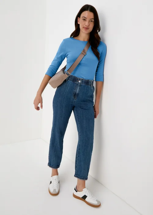 Blue 3 / 4 Sleeve Plain T-Shirt - Size 8 Image 4