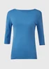 Blue 3 / 4 Sleeve Plain T-Shirt - Size 8 Image 5