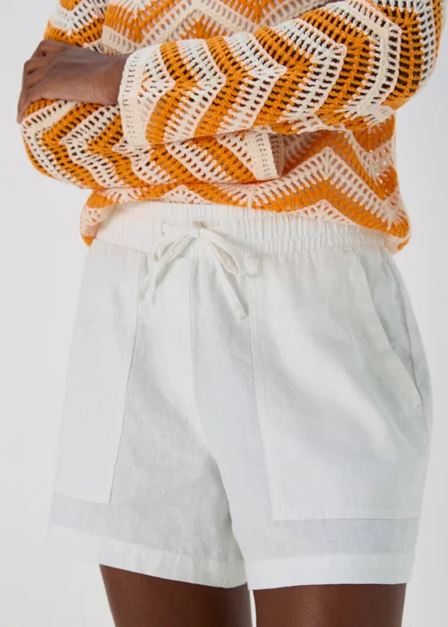 White Linen Shorts - 8 Image 3
